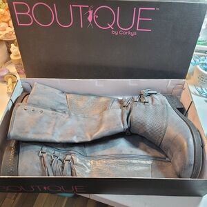 Women's Blue Gray Tall Boots, Boutique By Corkys, Size 9